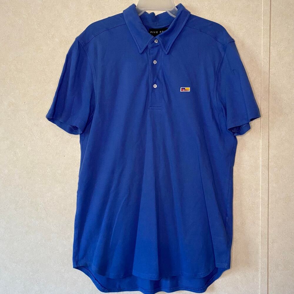 Five Four Shirt Men's Cotton Golfing Striped Casual Outdoors Blue Medium‎